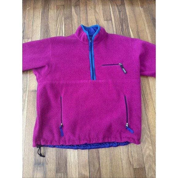 Vintage 90s Patagonia Glissade Reversible Synchilla Jacket Purple/ Green Size L - Picture 5 of 7